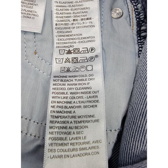 Levi's Wedgie Straight Jeans Womens W24 L28 Blue High Rise Button Fly - Picture 6 of 16